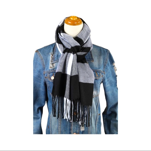 Cozy Winter Plaid Print Fringe Multi-Colored Scarf One Size Accessories Unisex - Picture 5 of 7